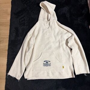Cream Hooded Pullover with Corona Logo
